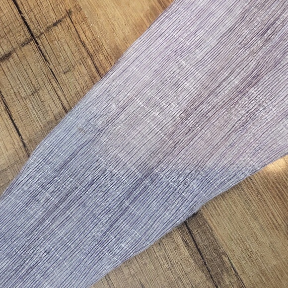 CHICO'S Purple Sheer Crinkle V-neck Roll-Tab Back Peplum Blouse - Picture 13 of 13